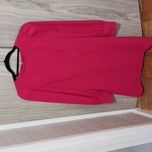 JCrew bright rose puff sleeve dress